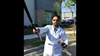 Indian-origin doctor in US seen wielding cane stick during a parking spot fight in viral video