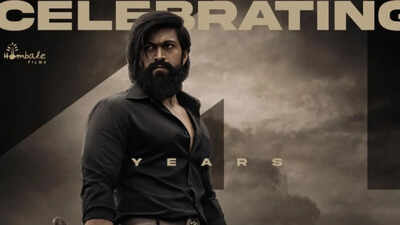 'KGF Chapter 2' clocks 4 years; Team celebrates Yash and Prashanth Neel's blockbuster