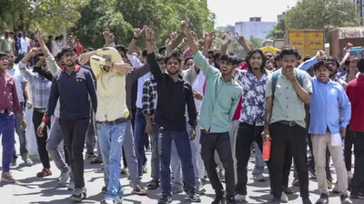 After Noida unrest, private university workers protest over wage hike in Dadri