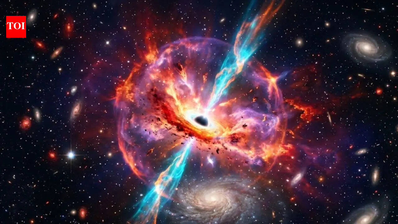 Black hole wakes after 100 million years and erupts like a cosmic volcano