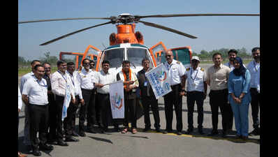 Helicopter services launched from Pantnagar airport in Kumaon