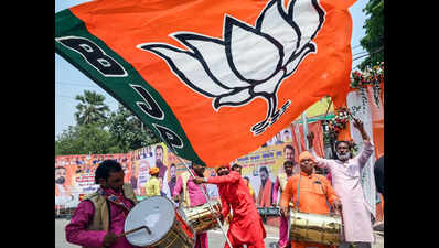 Celebrations erupt at BJP’s office as Samrat takes oath as CM