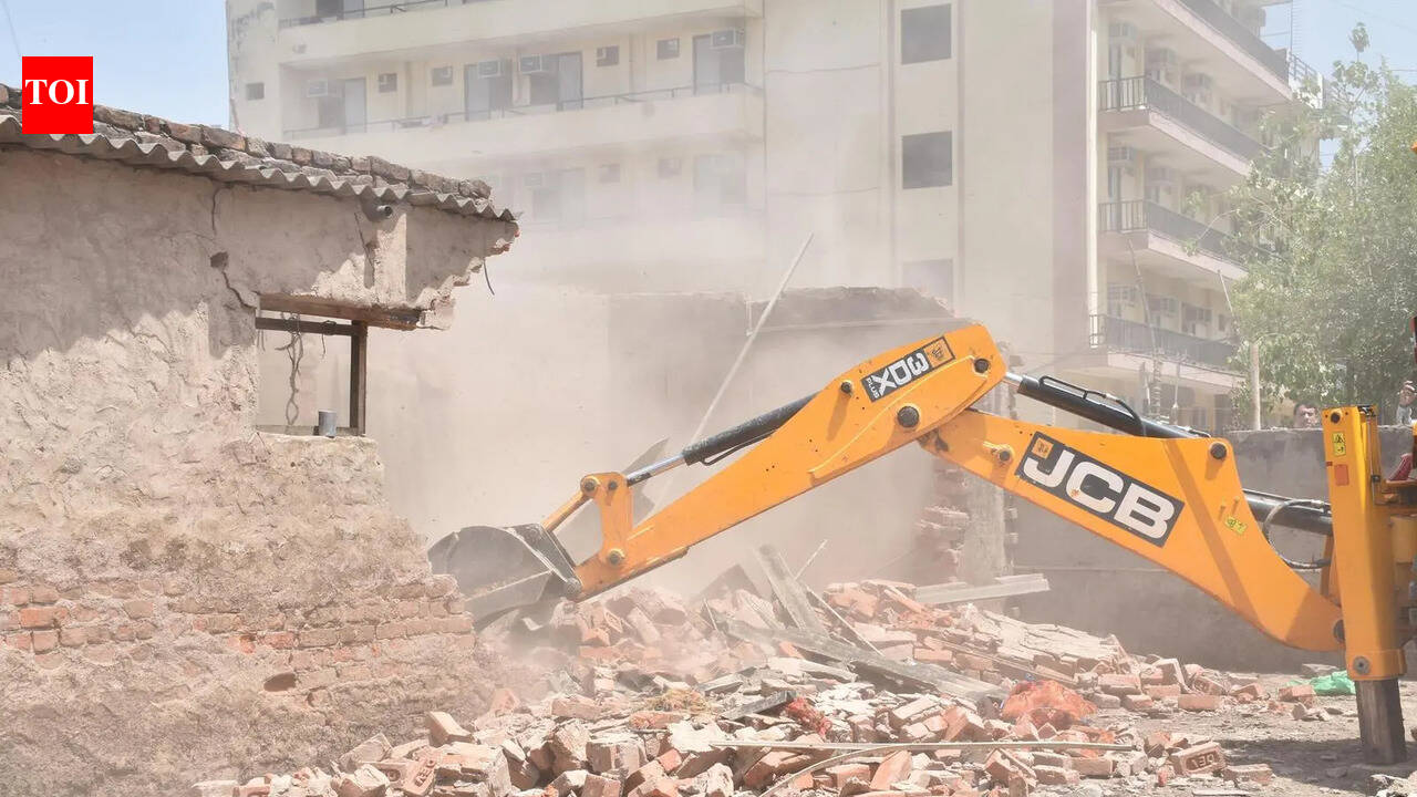 Cops raze gangster Kaushal Chaudhary’s dairy on HSVP land in Gurgaon