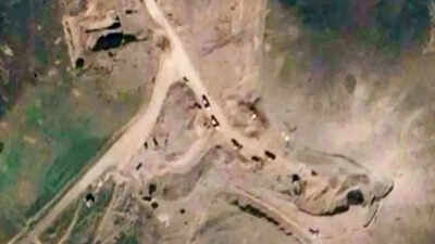 Satellite images amusement   Iran clearing debris, restoring underground bases