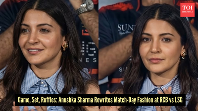 Anushka Sharma breaks the jersey code with her ruffled crop top at the RCB vs LSG match, brings high-fashion drama to the athleisure valley