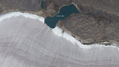 Earth from space: NASA captures mini lake carving into Canada’s 20,000-year-old ice mass