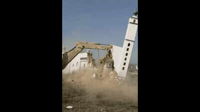Eidgah, imambara on govt land razed in Sambhal