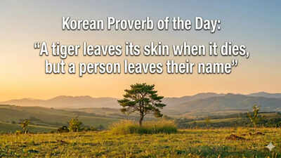 Korean proverb of the day: “A tiger leaves its skin when it dies, but a person leaves their name”