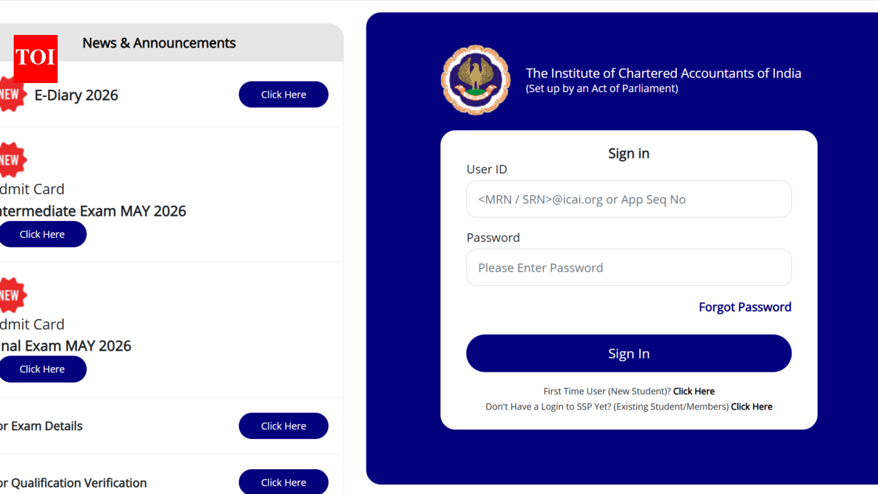 ICAI CA Inter, Final May 2026 admit card released at eservices.icai.org: Direct link to download hall ticket here