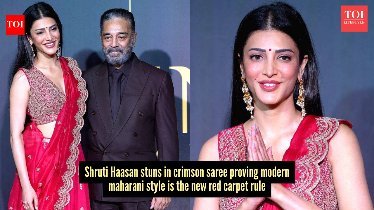 Shruti Haasan serves unapologetic modern maharani energy in beautiful crimson saree