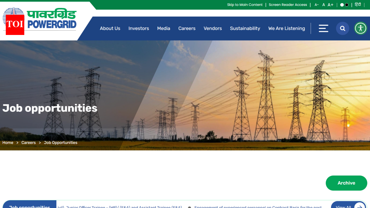 PGCIL Diploma Trainee recruitment 2026: Notification released for 668 posts; registration begins on April 20