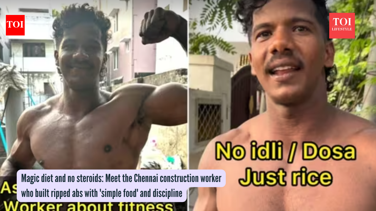 Magic diet and no steroids: Meet the Chennai construction worker who built ripped abs with 'simple food' and discipline