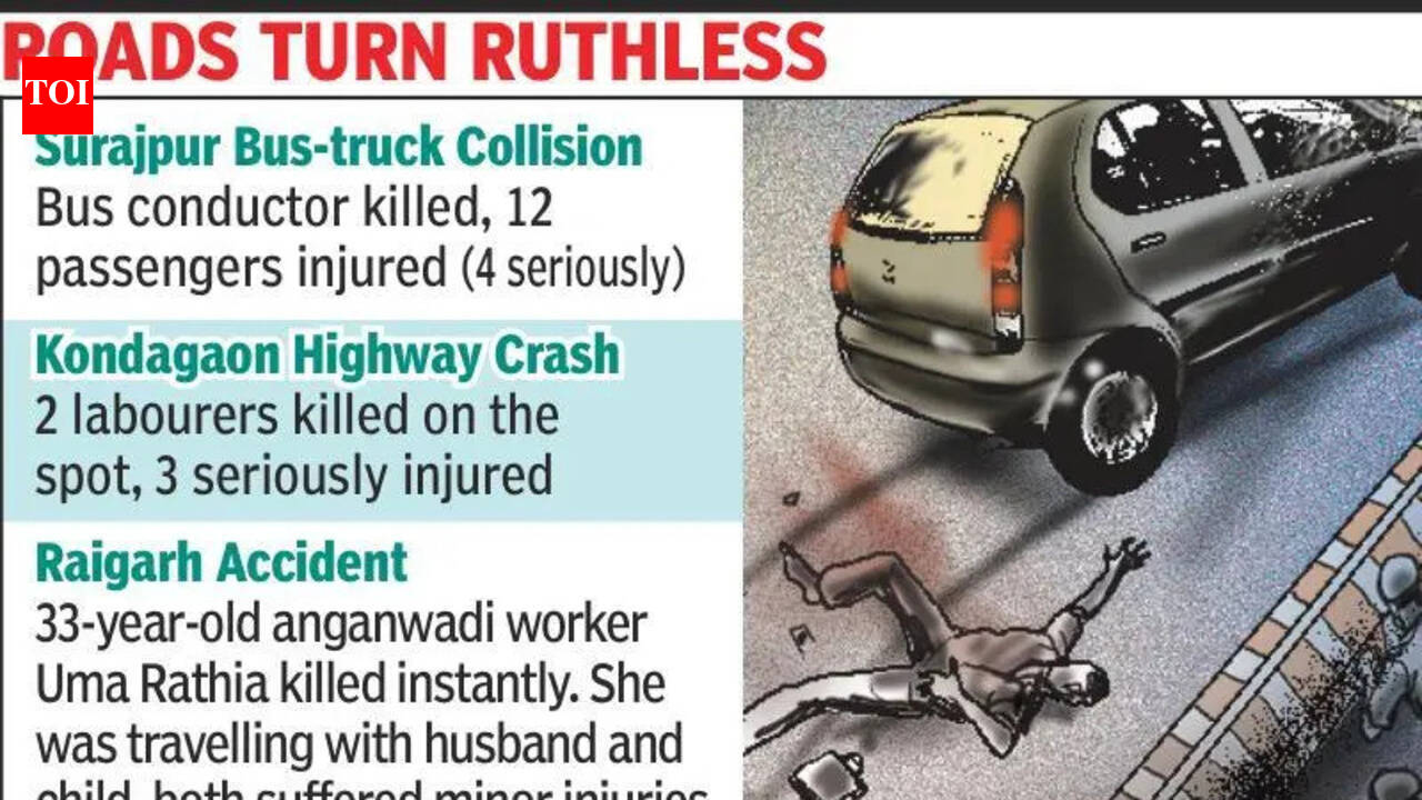 Three killed, several injured in separate road accidents | Raipur News ...