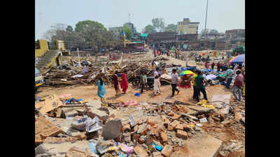 Temple beautification drive: 200 illegal structures razed near Rajrappa Temple; shopkeepers claim neglect and seek rehabilitation