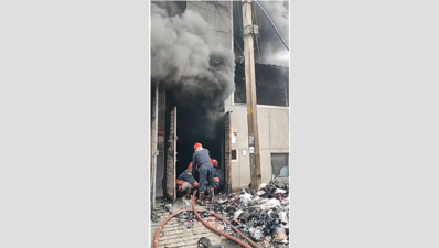 Fire breaks out inside Narela shoe factory, over 90 firefighters deployed