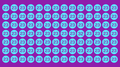 Can you find the 32 hidden among dozens of 23s? Most people can't do it in 10 seconds