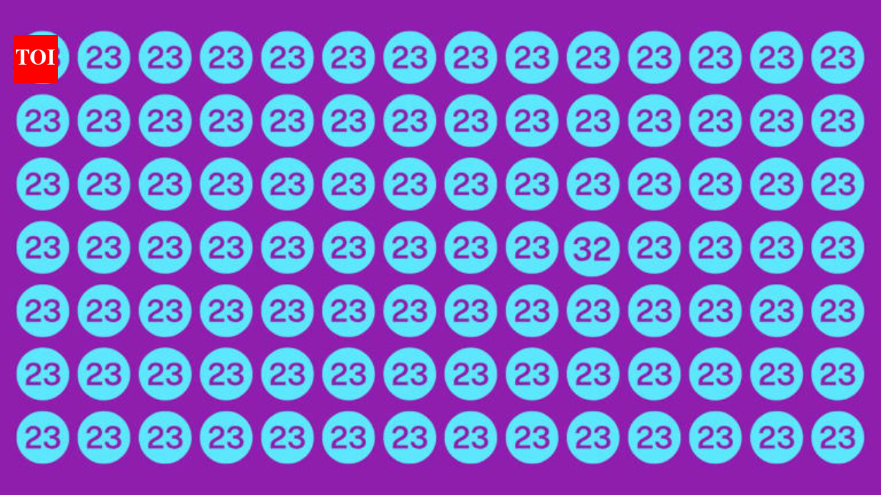 Can you find the 32 hidden among dozens of 23s? Most people can't do it in 10 seconds