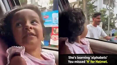 Little girl questions biker for not wearing helmet; adorable road safety video goes viral