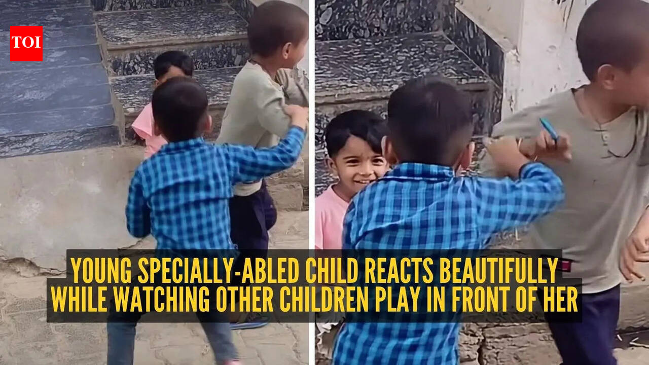 “Strong girl”: Young specially-abled child reacts beautifully while watching other children play in front of her – netizens get emotional