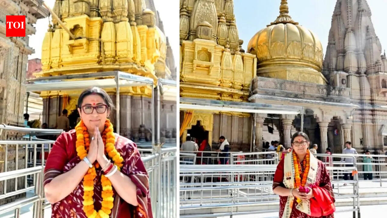 Kyunki Saas Bhi Kabhi Bahu Thi’s Smriti Irani offers prayers at Baba Vishwanath temple in Kashi; see pics