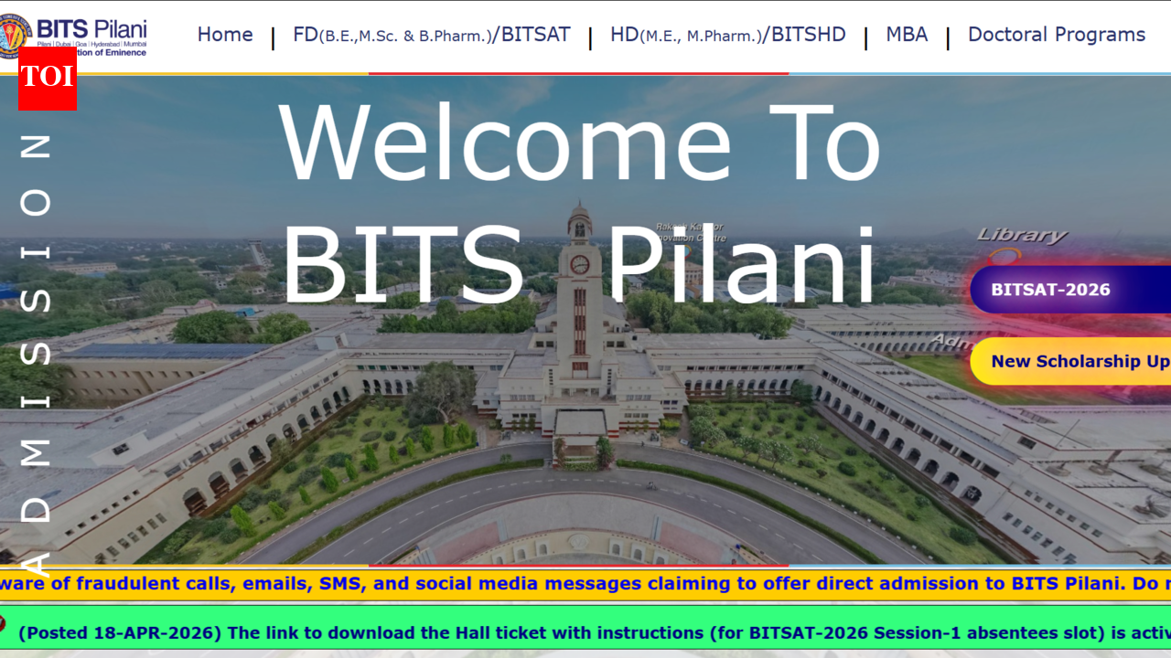 स्लॉट 1 के लिए BITSAT 2026 अनुपस्थित स्लॉट हॉल टिकट जारी: एडमिट कार्ड डाउनलोड करने के लिए सीधा लिंक यहां