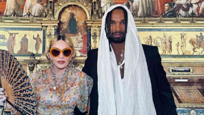 Madonna spotted dancing with boyfriend Akeem Morris at Coachella after Sabrina Carpenter performance during Anyma set