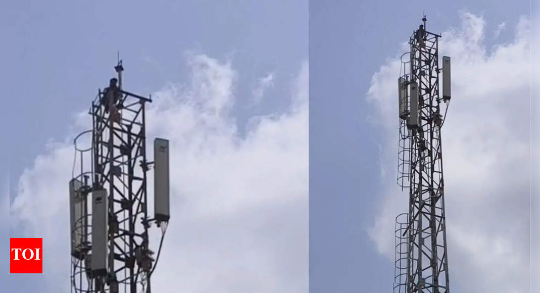 Man climbs 60-meter electricity tower after wife refuses to give him money