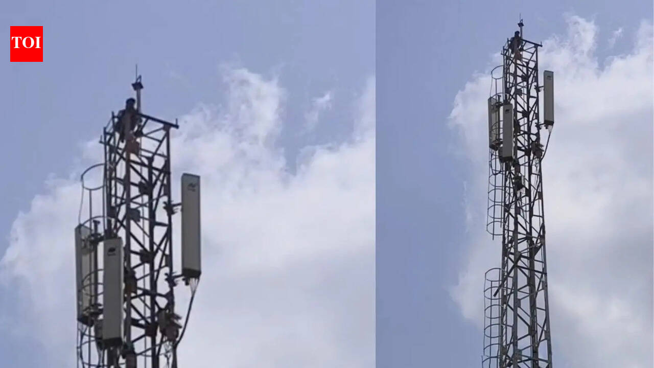 Buxar man climbs 60-metre-high electricity tower after spat with wife; rescued