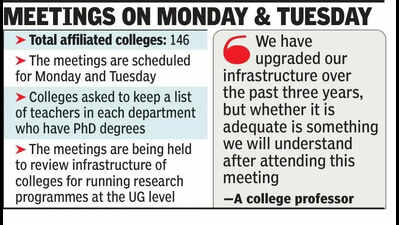 CU to review college infra for honours with research prog