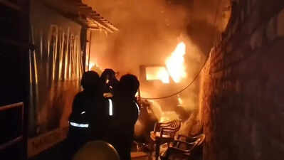 Transformer wire snaps & sparks fire, 30 vehicles kept at police station gutted