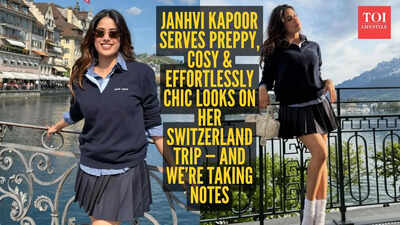 Janhvi Kapoor channels chic schoolgirl vibes in preppy mini skirts on her Swiss getaway