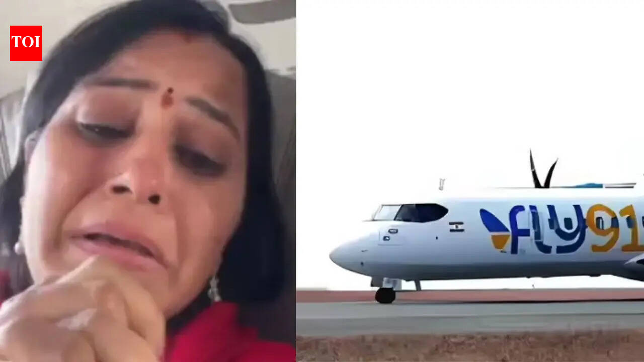 Fly91 flight to Hubballi diverted to Bengaluru amid bad weather; passengers seen in distress