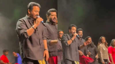 Mohanlal and Stephen Devassy set US stage on fire with iconic 'Vel Muruka' dance; fans call it 'Complete Azhinjattam'- Watch