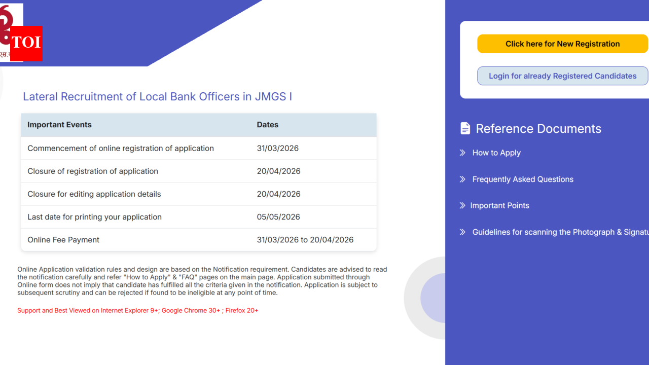 पंजाब एंड सिंध बैंक एलबीओ भर्ती 2026: 1,000 पदों के लिए पंजीकरण आज समाप्त हो रहा है; यहां आवेदन करने के लिए सीधा लिंक