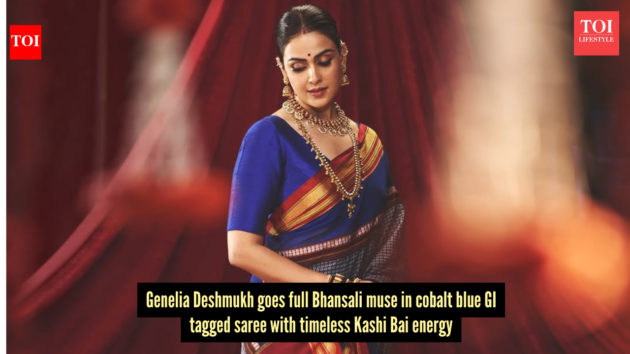 Genelia Deshmukh stuns in a GI-tagged cobalt blue saree serving modern-day Kashi Bai energy straight out of Bhansali’s ‘Bajirao Mastani’