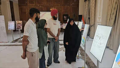 School kids and DU students pay tribute to the Minab children at Iran embassy exhibition