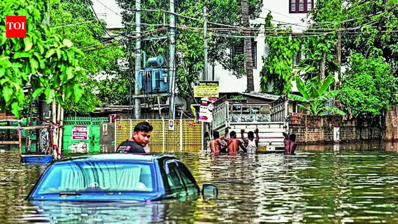 Overnight deluge triggers flooding in Guwahati, low-lying areas affected & traffic hit