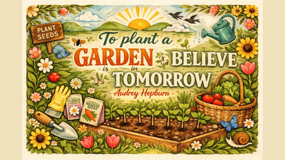Quote of the day by Audrey Hepburn: To plant a garden is to believe in tomorrow.