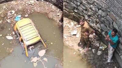 Taxi falls into 25ft well amid driving lesson in Mumbai, 2 injured