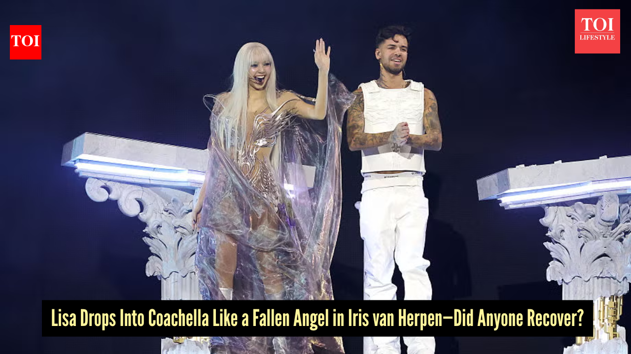 Lisa drops into Coachella 2026 like a fallen angel in a striking Iris Van Herpen gown, serving pure otherworldly drama