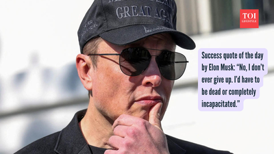Success quote of the day by Elon Musk: &ldquo;No, I don&rsquo;t ever give up. I&rsquo;d have to be dead or completely incapacitated.&rdquo;