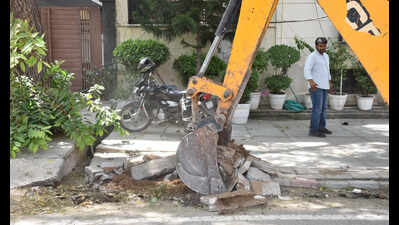 Gurgaon right-of-way cleanup: ‘Illegal extensions squeezed roads so much even 2 cars couldn’t pass’