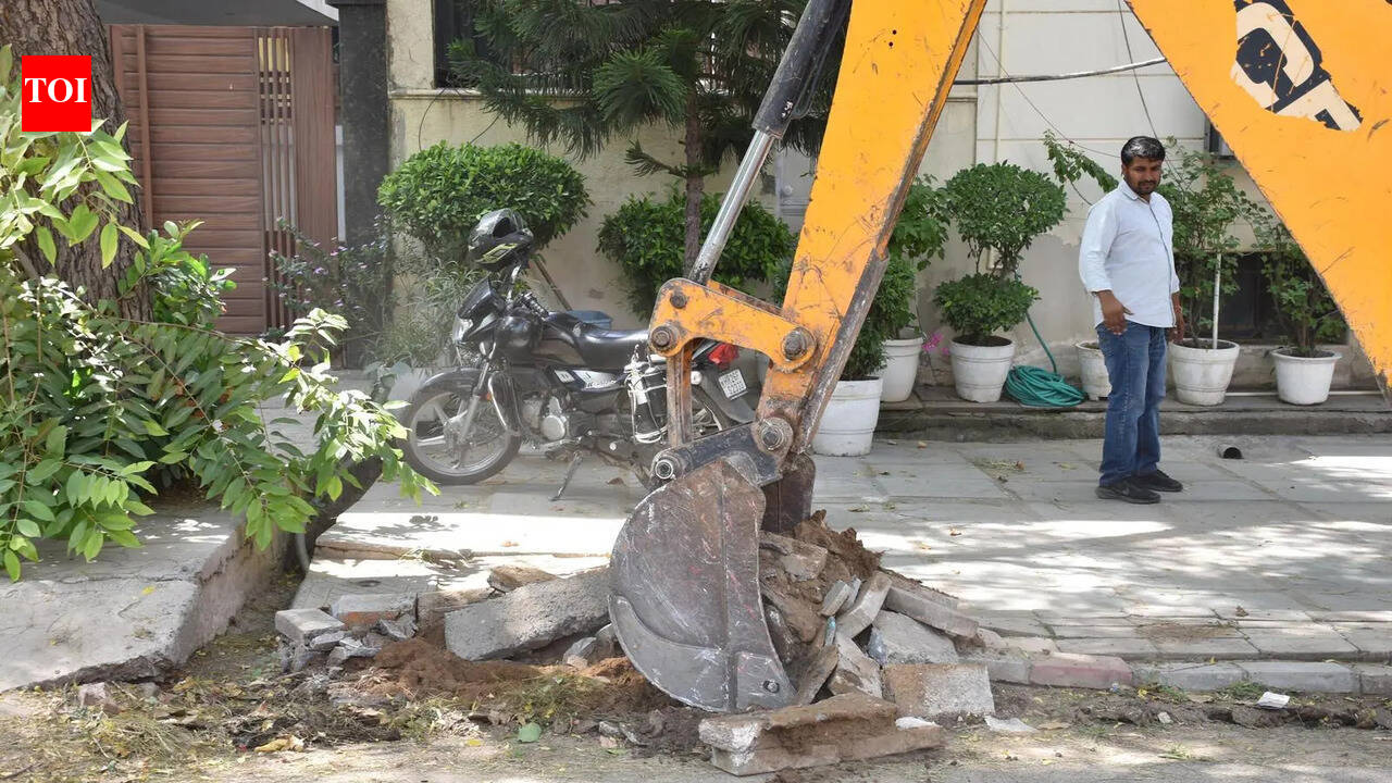 Gurgaon right-of-way cleanup: ‘Illegal extensions squeezed roads so much even 2 cars couldn’t pass’