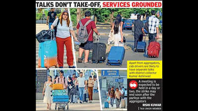 Protest at airport to end only after talks with cab aggregators, say cabbies