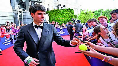 French Open worry: Carlos Alcaraz spotted with wrist cast at Laureus, injury clouds return