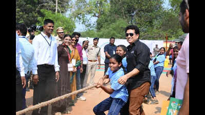 Sachin Tendulkar in Dantewada, plays with tribal kids as Bastar turns to sports