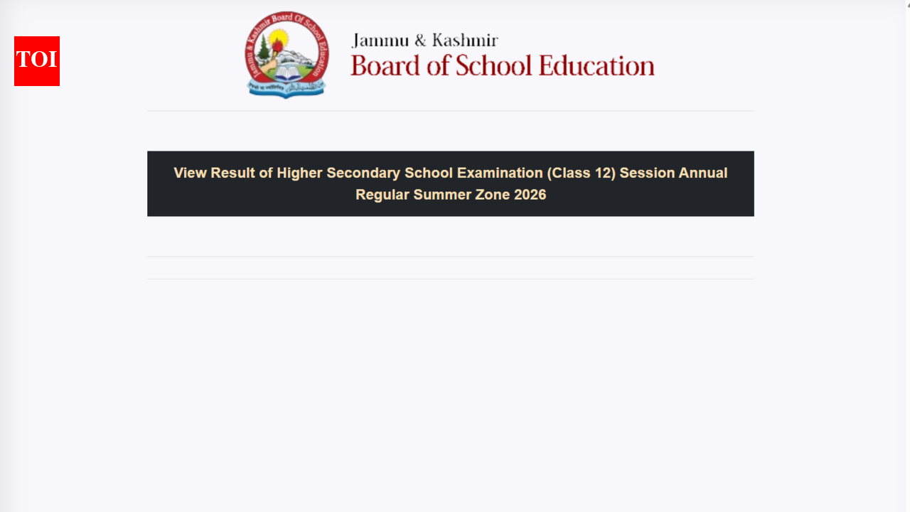 JKBOSE Class 12th Annual Regular Summer Zone result 2026 released at jkresults.nic.in: Direct link to download scorecards here