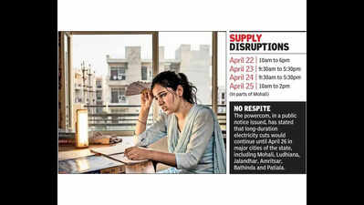 Mohali residents face up to 8-hour power cuts amid heat wave alert