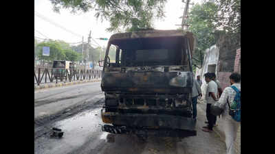 Sweeping machine catches fire, MCG official suspended over failure to report incident