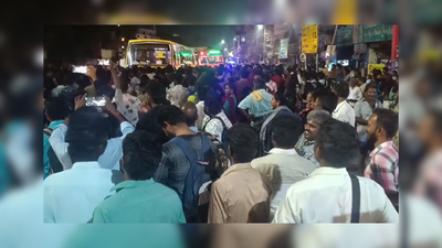 Chaos at Singanallur terminus as voters block road over bus shortage ahead of Tamil Nadu polls